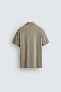 POLO REGULAR FIT JACQUARD RAYAS / Tostado