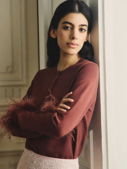 Кардиган с перьями на манжетах / Zarina