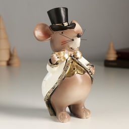 Фигурка полистоун «Мышонок в цилиндре и белом фраке», 8×8×16.5 см