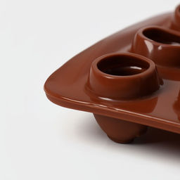 Цена за 2 шт. Форма для конфет и шоколада Доляна Рондо, силикон, 21?10.5?3 см, 15 ячеек, коричневая фото 6