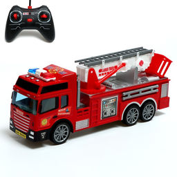 Машина радиоуправляемая Пожарная, с выдвижной лестницей, работает от батареек