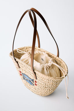 SHOPPER RAFIA PECES / Blanco Crudo - Zara фото 4