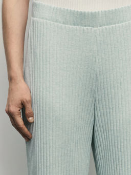 Широкие брюки в рубчик с эластичным поясом / Zarina  фото 5