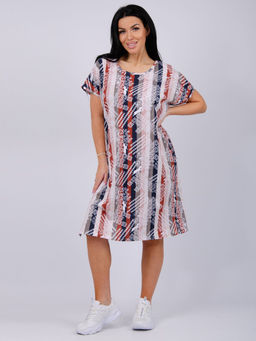 Туника Урсула орнамент, трикотаж - Малина фото 2