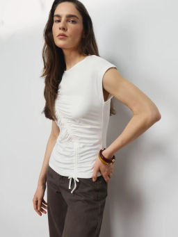 Футболка с драпировкой из вискозы / Zarina