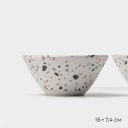 Салатники Magistro Terazzo, 700 мл, 16×7.4 см, набор 2 шт., фарфор, белые