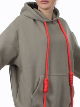 2226 GRAY GREEN Толстовка женская (85% хлопок, 10% полиэстер, 5% спандекс) - Fashion фото 3