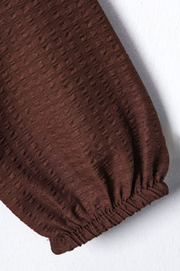 Kahverengi Midi Duz Dokuma Elbise TKDAW25EL00033 - Trendyolmilla фото 2