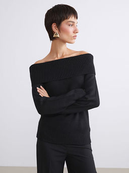 Kay?k Yaka Kad?n Triko Kazak