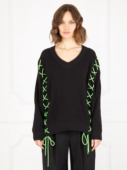 Джемпер женский ZZ-07006 black/lime