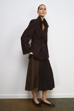 BLAZER 100% LANA CINTUR?N ZW COLLECTION LIMITED EDITION / Khaki - Zara фото 6
