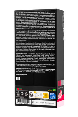 Съедобный гель с эффектом вибрации Orgie DUAL VIBE! Strawberry Gin And Tonic, на водной основе, 15мл