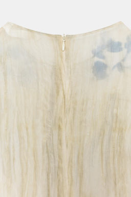 VESTIDO MIDI ESTAMPADO ZW COLLECTION / Crudo / Azul - Zara фото 9