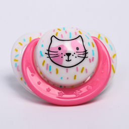 Соска-пустышка ортодонтическая, силикон, от 3 мес., "Кошечка", цвет МИКС розовый/желтый