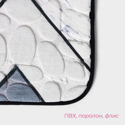 Коврики для ванной и туалета Доляна Галька геометрическая, 2 шт: 40?50 см, 50?80 см, цвет МИКС  фото 3