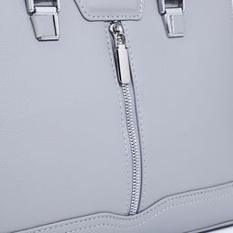 Сумка тоут на молнии, наружный карман, длинный ремень, цвет серый - Simaland фото 4