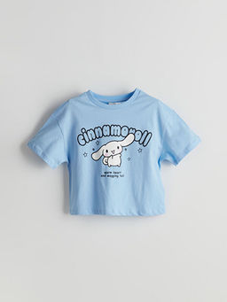 Bisiklet Yaka Cinnamoroll Bask?l? K?z ?ocuk Ti??rt