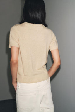 100% CASHMERE SHORT SLEEVE JUMPER - Zara фото 3