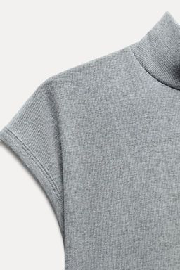 RIBBED HIGH NECK T-SHIRT - Zara фото 28