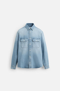 DENIM SHIRT WITH POCKETS - Zara фото 7