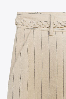STRIPED TROUSERS WITH BRAIDED BELT - Zara фото 9