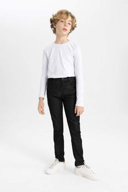 Прямые джинсовые брюки узкого кроя для мальчиков - Defacto фото 2