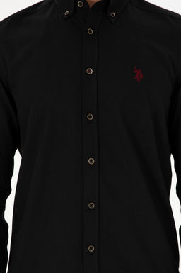 Мужская черная базовая рубашка с длинным рукавом - U.s. polo assn фото 6