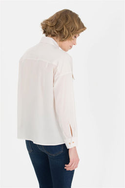 Женская рубашка с длинным рукавом цвета экрю Неожиданная скидка в корзине - U.s. polo assn фото 5