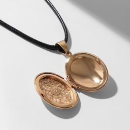 Кулон для фото на шнурке «Овал» с цветами, цвет золото на чёрном шнурке, 45 см