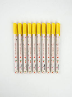 Цена за 10 шт. Ручка пластик пиши-стирай с колпачком "Ты-цветочек", синяя паста, гелевая 0,5 мм