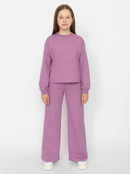 CRB wear/CWJG 90198-44 Костюм для девочки (джемпер, брюки),фиолетовый/Ex.Cherubino  фото 2