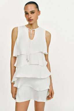 VESTIDO CORTO VOLANTES / Crudo - Zara фото 12