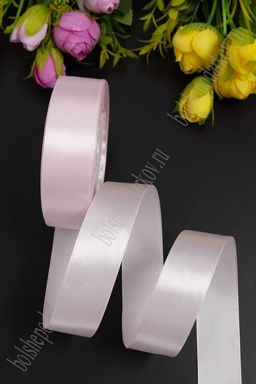 Лента атласная 2,5 см*25 ярд (SF-1357) бледно-розовый №090