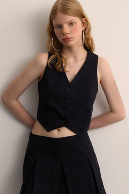 Жилет укороченный в полоску