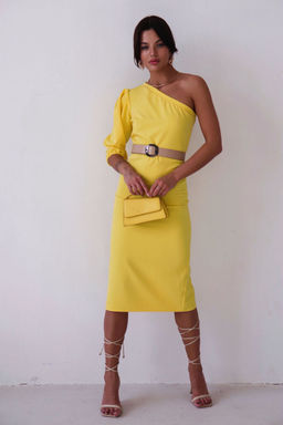 Асимметричное платье лимонное - Martichelli фото 23