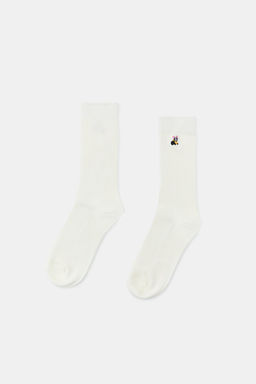 MICRO RIBBED COTTON SOCKS WITH BULLDOG