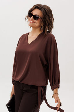 Блуза ANELLI 1662 бельгийский шоколад  фото 9