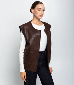 Жилет #КТ619115, шоколадный
