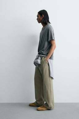 PANTAL?N CHINO WIDE FIT / Verde gris - Zara фото 4
