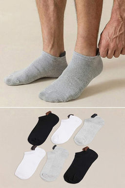 Siyah-Beyaz-Gri 6l_ Paket Patik Boy _orap TMNSS26CO00006