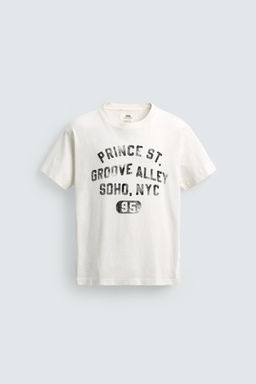 BOXY FIT FADED SLOGAN T-SHIRT - Zara фото 15
