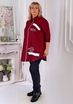 Рубашка Тотал бордо - Марлен фото 2