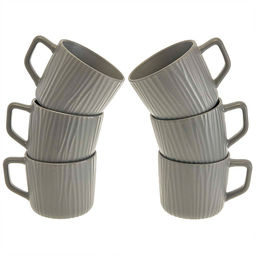 Ф11-098L/6 Набор кружек 6 пр. (300 мл) в цветной коробке "Barista", серый