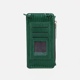 Сумка на магните, с длинным ремнём, однотонная, 10×2.5×20 см, зелёная