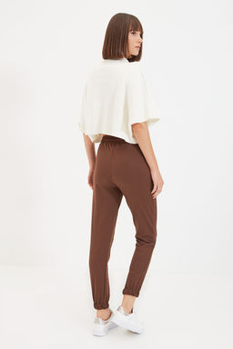 Kahverengi Basic Jogger Ince Orme Esofman Alt? Pantolon TWOAW21EA0194