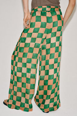 PANTAL?N PALAZZO CUADROS RAMIO ZW COLLECTION / Multicolor - Zara фото 3