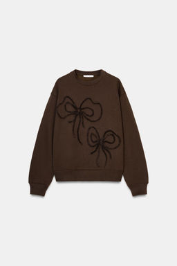 EMBOSSED BOW SWEATSHIRT - Zara фото 5