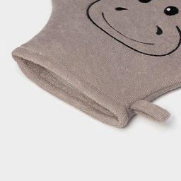 Мочалка варежка детская Доляна «Бегемотик», для купания, 21 см