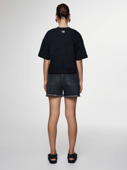 CONTE CON-646 Джинсовые шорты с бахромой washed black