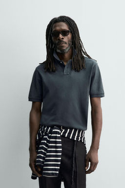 POLO PIQU? LAVADO AARON LEVINE X ZARA / Marino